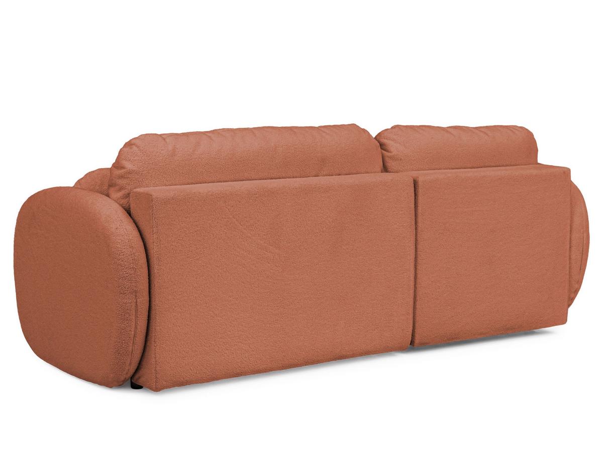 ECKSOFA Candy mit Schlaffunktion Terrakotta Bouclé-Stoff - Ottomane links - Rostfarben/Terracotta, Holz/Kunststoff (230/146cm) - S-Style Möbel