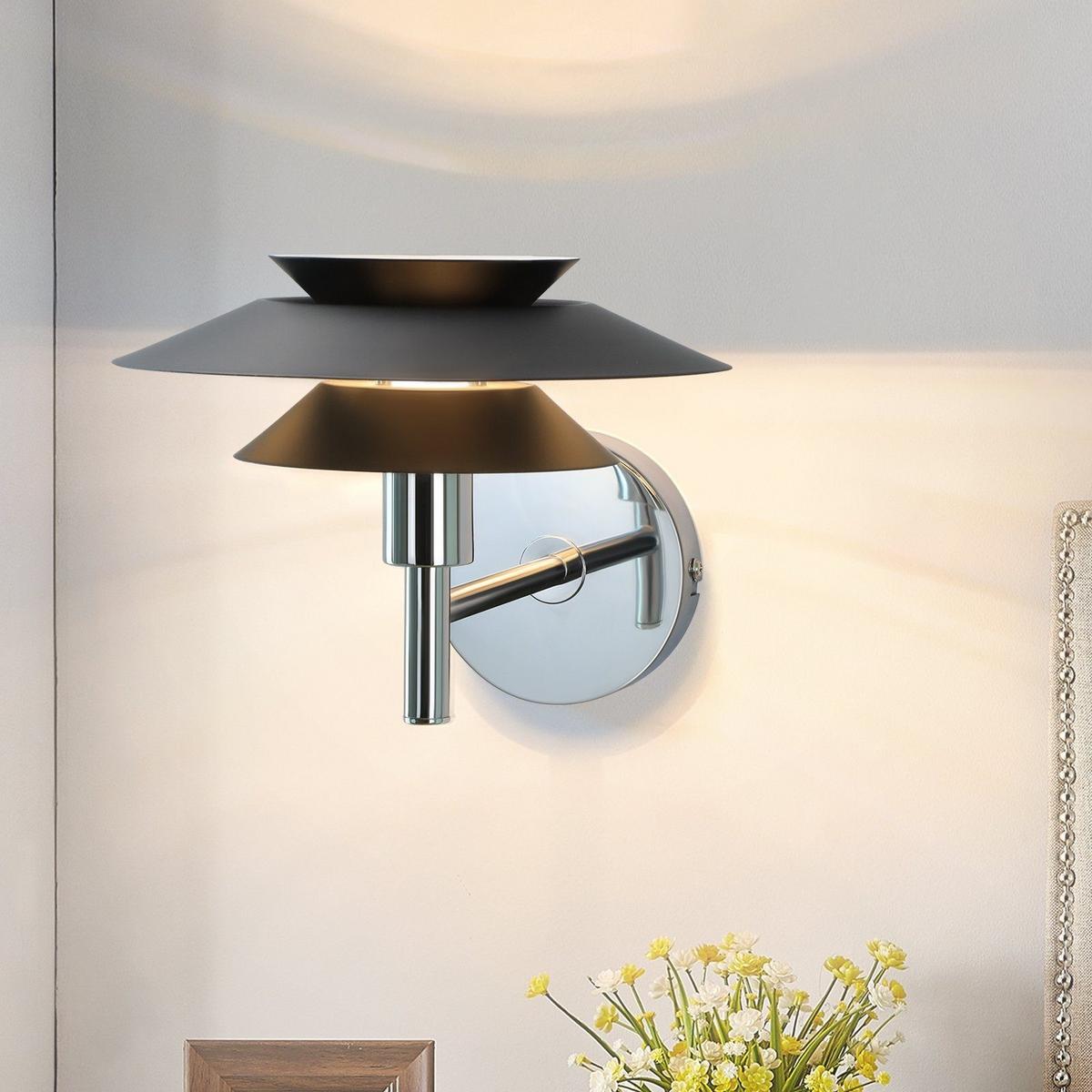 WANDLEUCHTE Welt - Schwarz, Metall (26/17/26cm) - Nettlife