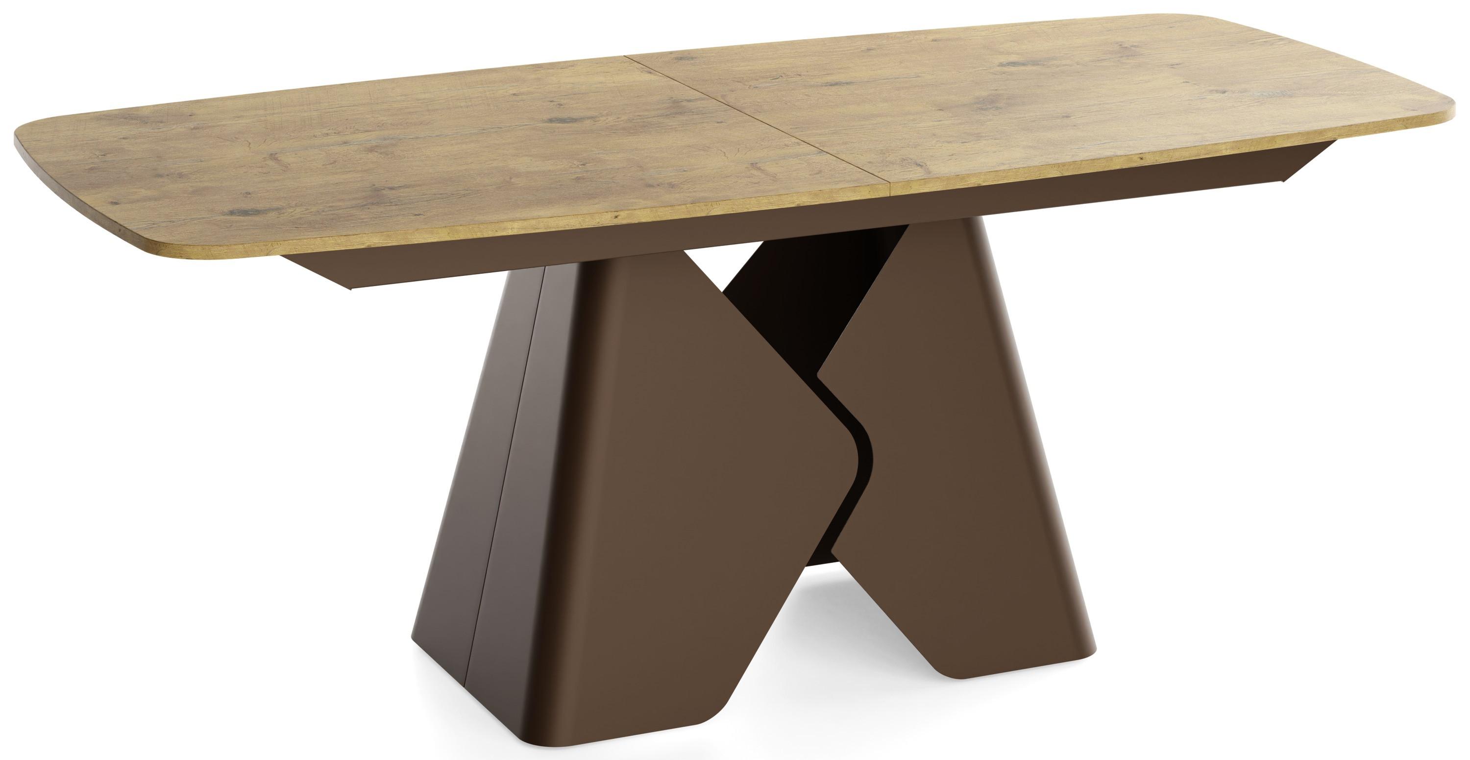 ESSTISCH Vanta rechteckig ausziehbar verlängerbar mit Braunem Metallgestell, Eiche Hell Braun 180-270/90/76 cm - Eichefarben/Braun, Holzwerkstoff/Metall (90/270/76cm) - WFL GROUP