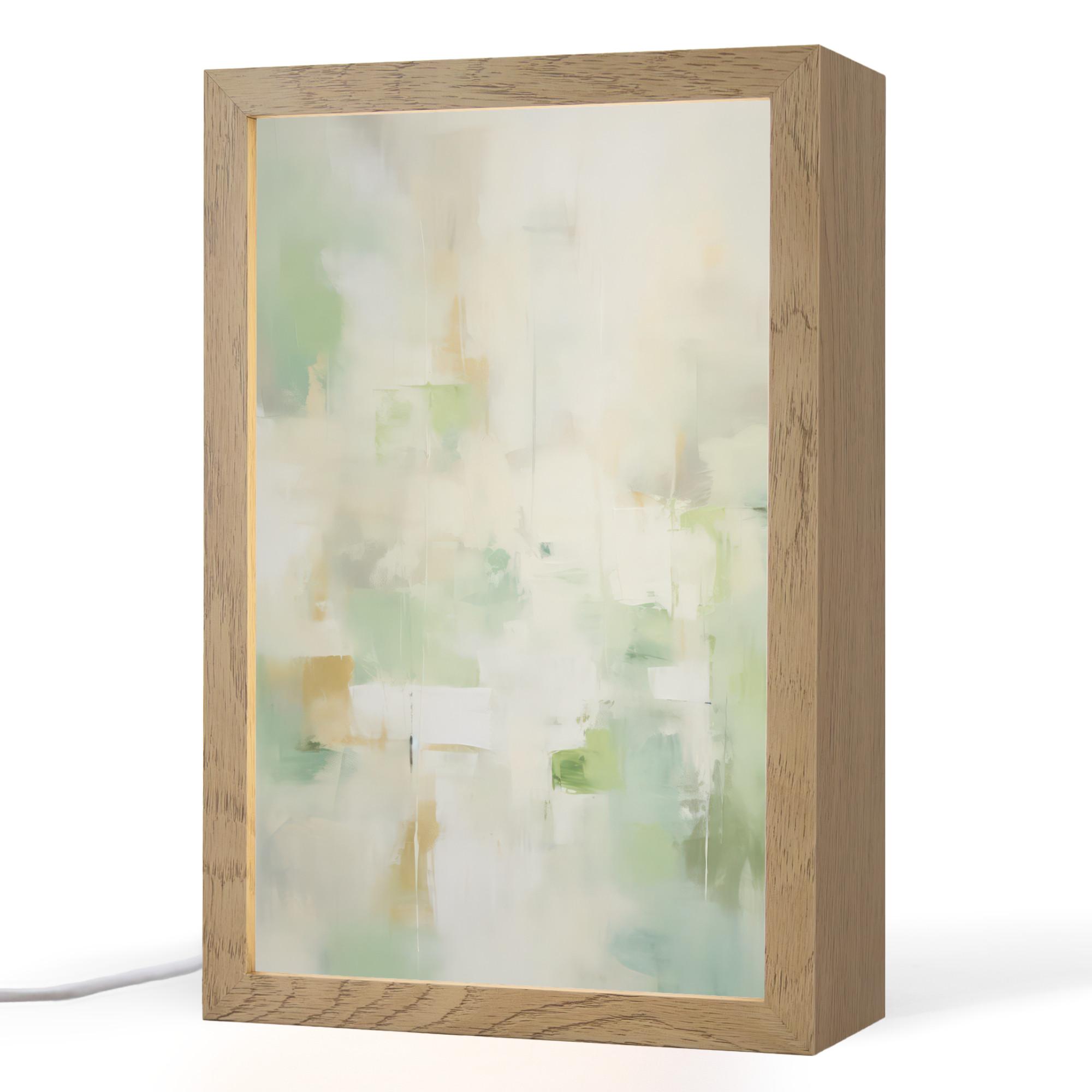 TISCHLEUCHTE Abstrakt - Kunst - Weiß - Grün - Modern 20x30 cm - Blau, Holzwerkstoff (8/20/30cm) - OnlyWow