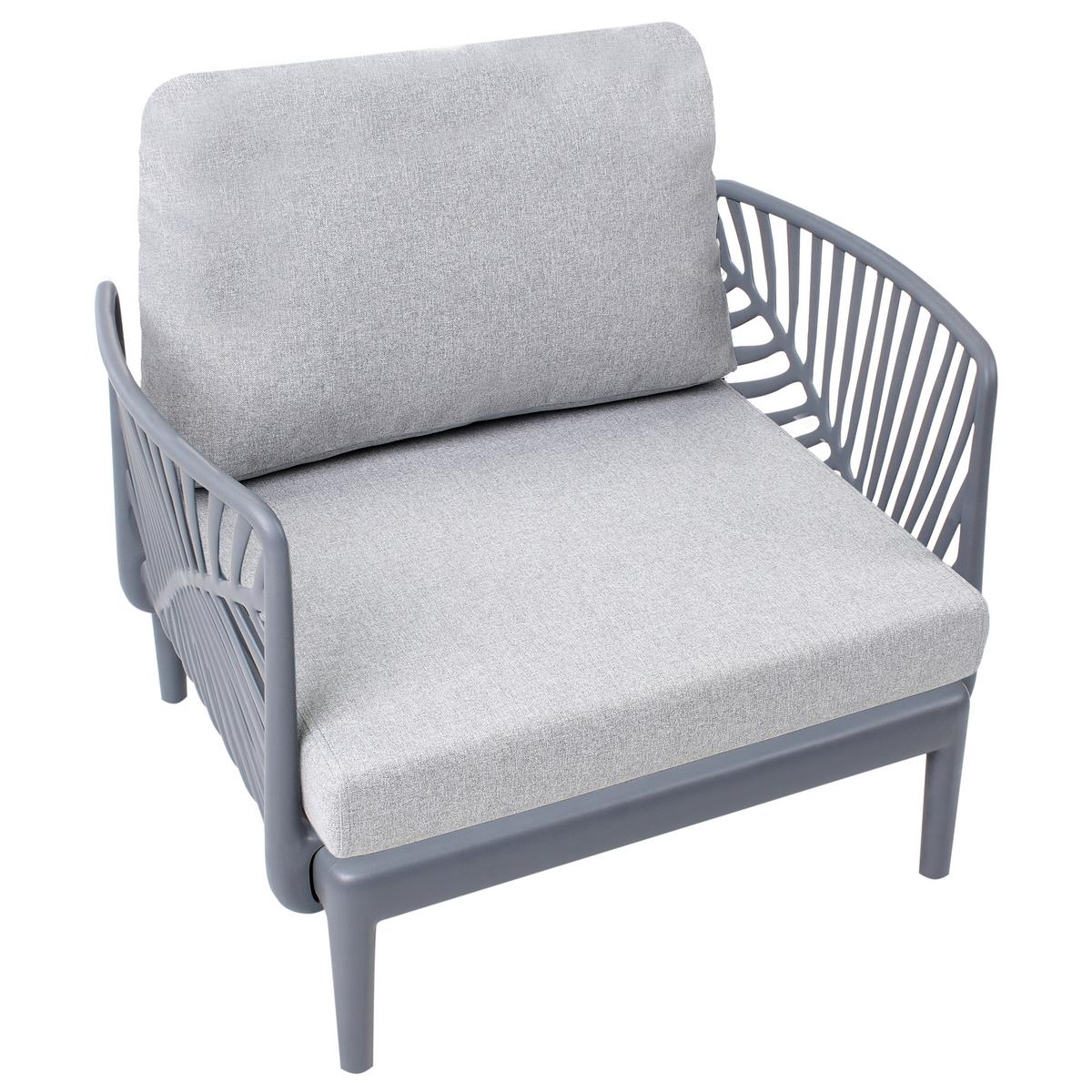SESSEL Hellgrau Saturnia - Hellgrau, Kunststoff (68/78/68cm) - Beliani