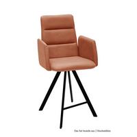 THEKENSTUHL drehbar (2er-Set) Devonna 52x109x60 Schwarz/Cognac - Cognac/Schwarz, Kunststoff (60/109/52cm) - 58aufmkessel