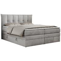 BOXSPRINGBETT PREMIUM 10 KING 200/200 Hellgrau Velvet - H3 - Hellgrau, Holz/Textil (200/200cm) - MKS