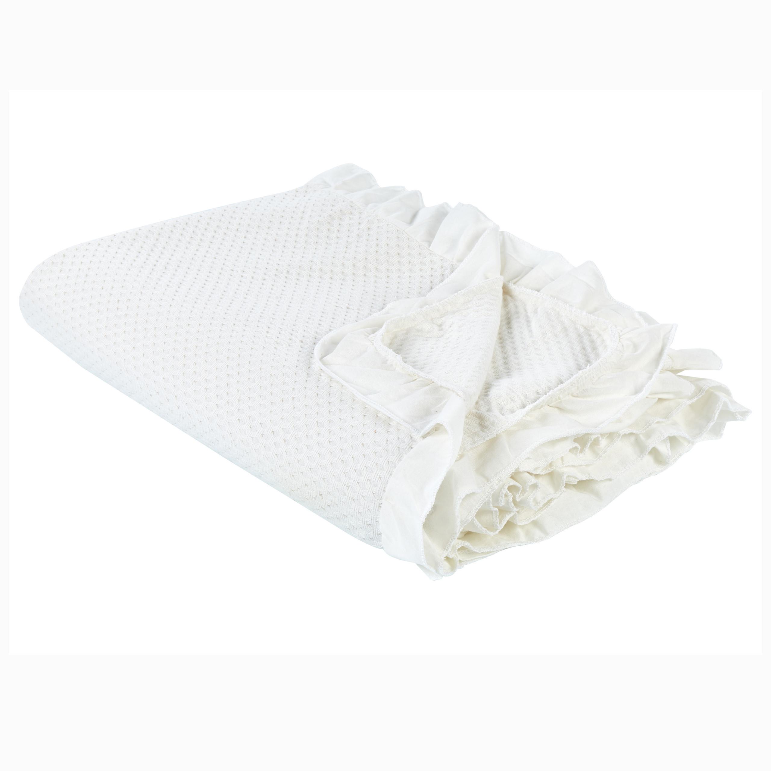 DECKE Weiß 200 x 220 cm Hatton - Weiß, Textil (200/220cm) - Beliani