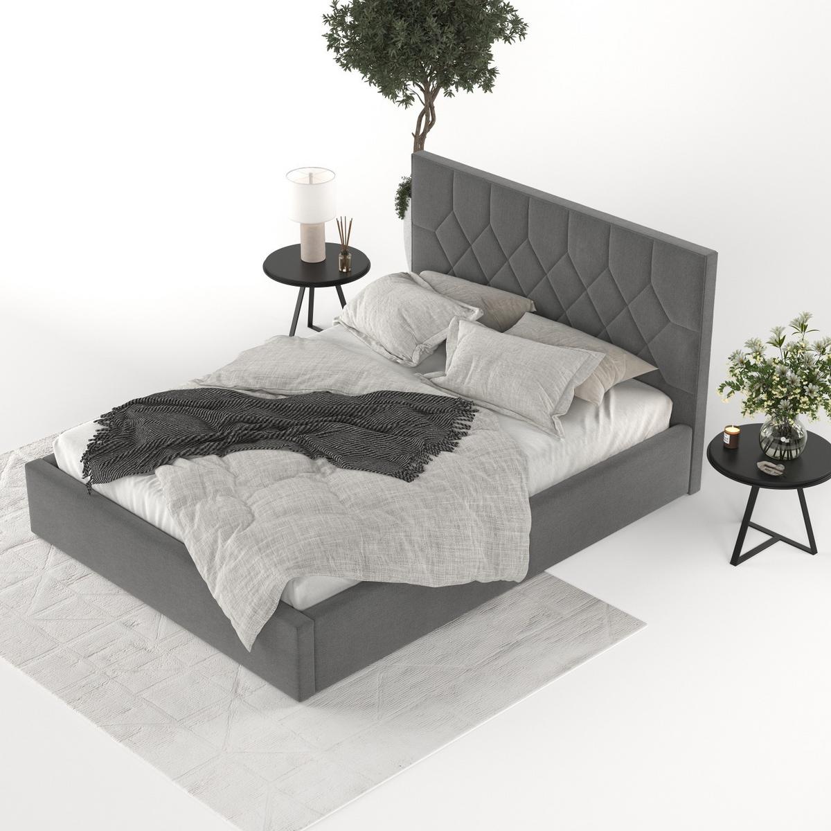 POLSTERBETT Brisa 160/200 cm Anthrazit im Asti Stoff - Anthrazit/Schwarz, Holz/Holzwerkstoff (160/200cm) - AltaBeds
