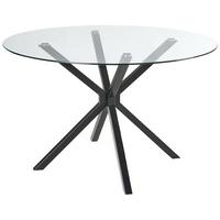 ESSTISCH Schwarz 120/120 cm Sicherheitsglas Meston - Schwarz, Glas (120/120/75cm) - Beliani
