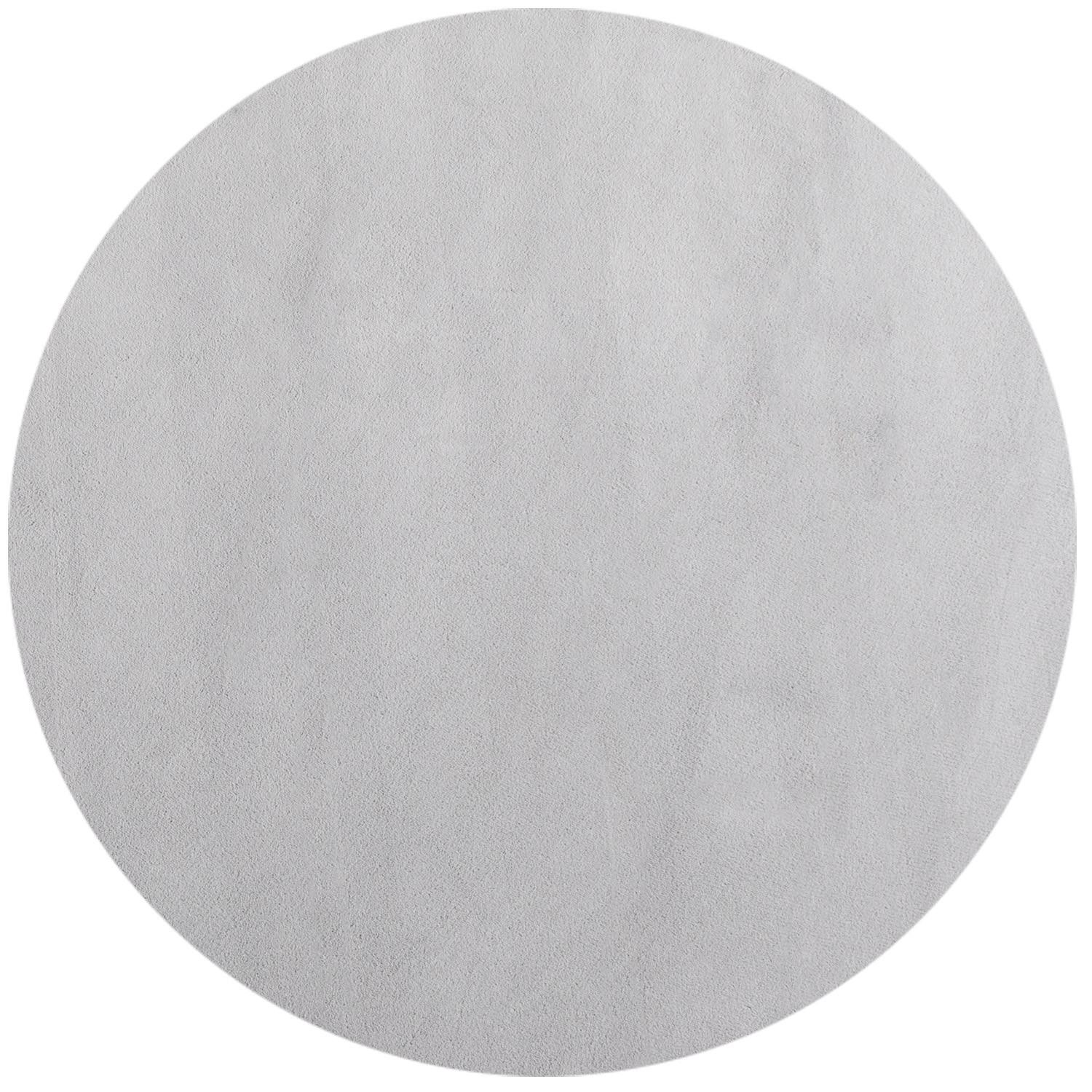 TEPPICH Kurzflor Waschbar LECH in Silber, einfarbig, Ø 120 cm - Silberfarben, Textil (120/120cm) - KADIMA DESIGN