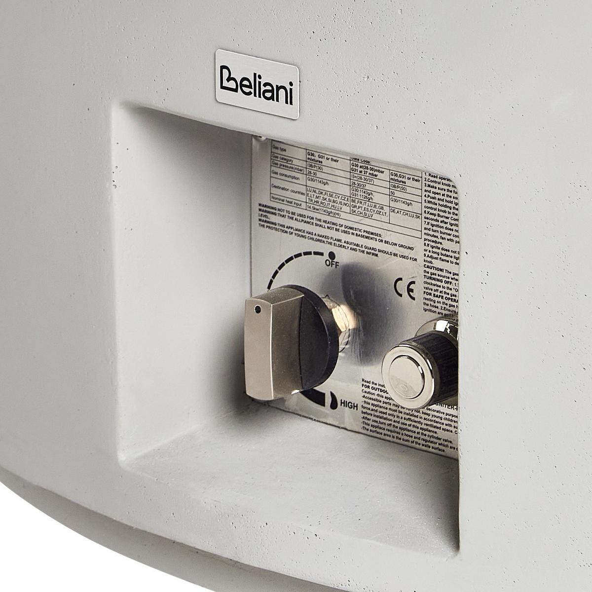 FEUERSTELLE Grau Pacaya - Grau, Stein (107/30/107cm) - Beliani