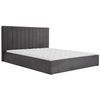 POLSTERBETT Melvio Doppelbett 180x200 cm mit Bettkasten und Schaumstoffmatratze 10 cm, Dunkelgrau - Dunkelgrau, Textil (180/200cm) - Beautysofa