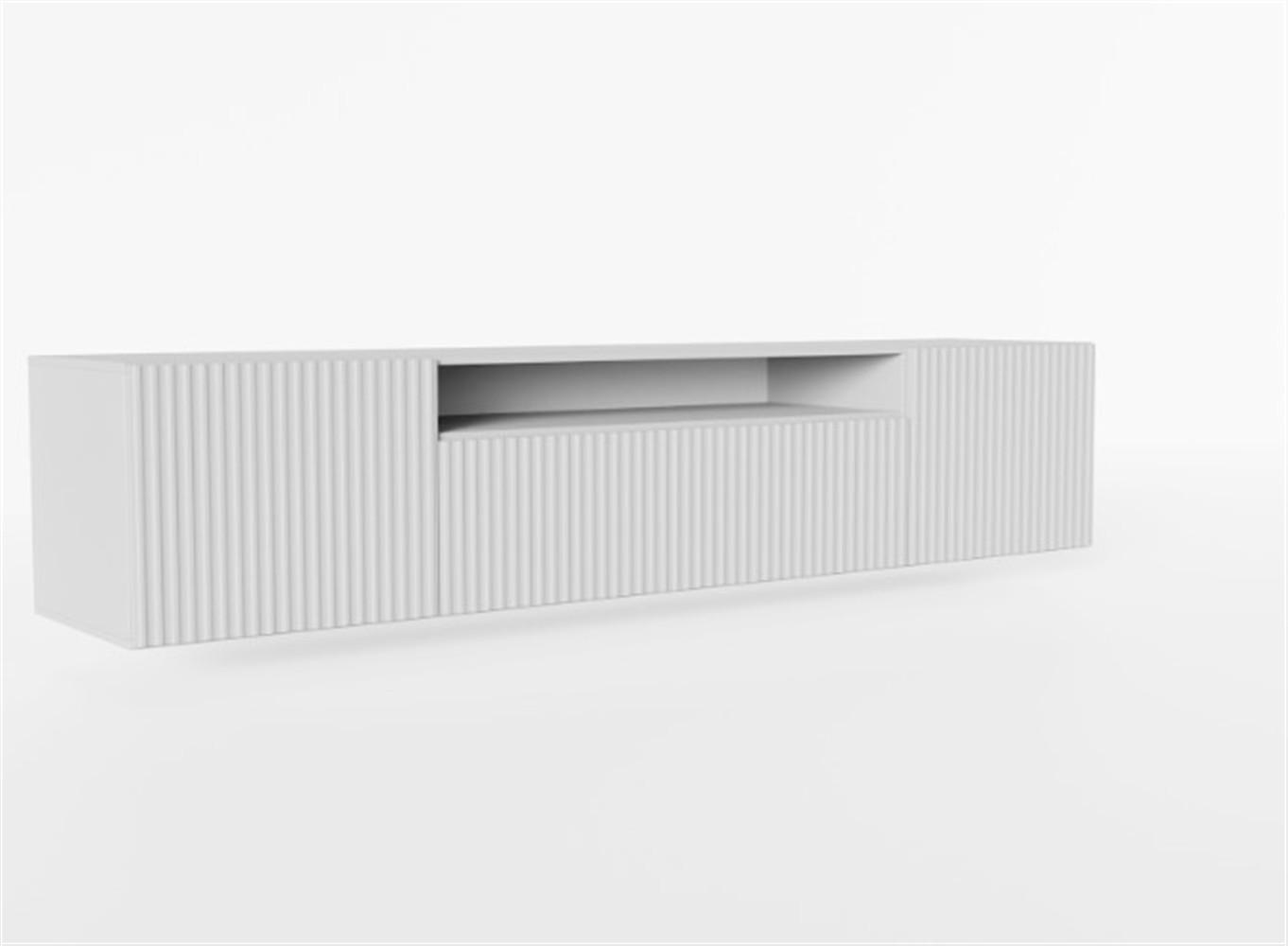 LOWBOARD VAREN 200/41/40 cm, Hängender TV-Schrank Weiß - Weiß, Holzwerkstoff (200/41/40cm) - MASSENO