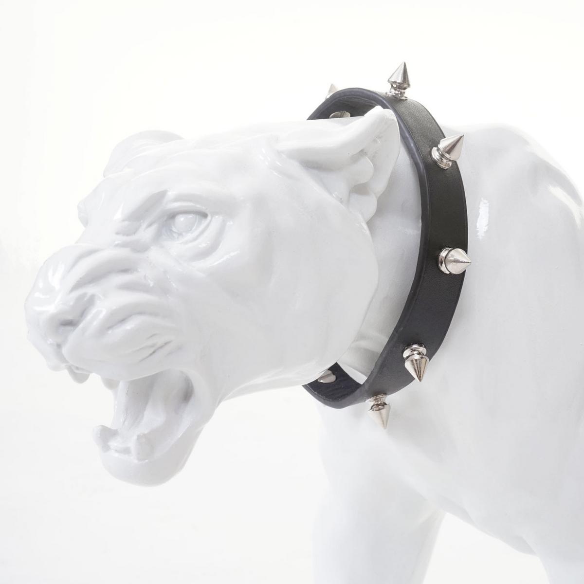 DEKO FIGUR PANTHER MIT HALSBAND Hochganz Reinweiß - Weiß Hochglanz, Stein (18/28/59cm) - MCW
