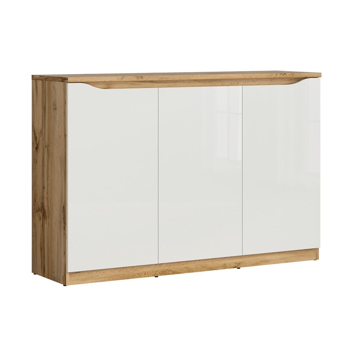 SIDEBOARD June Weiß und Holz - Weiß, Holzwerkstoff (135/92/40cm) - Petits-meubles