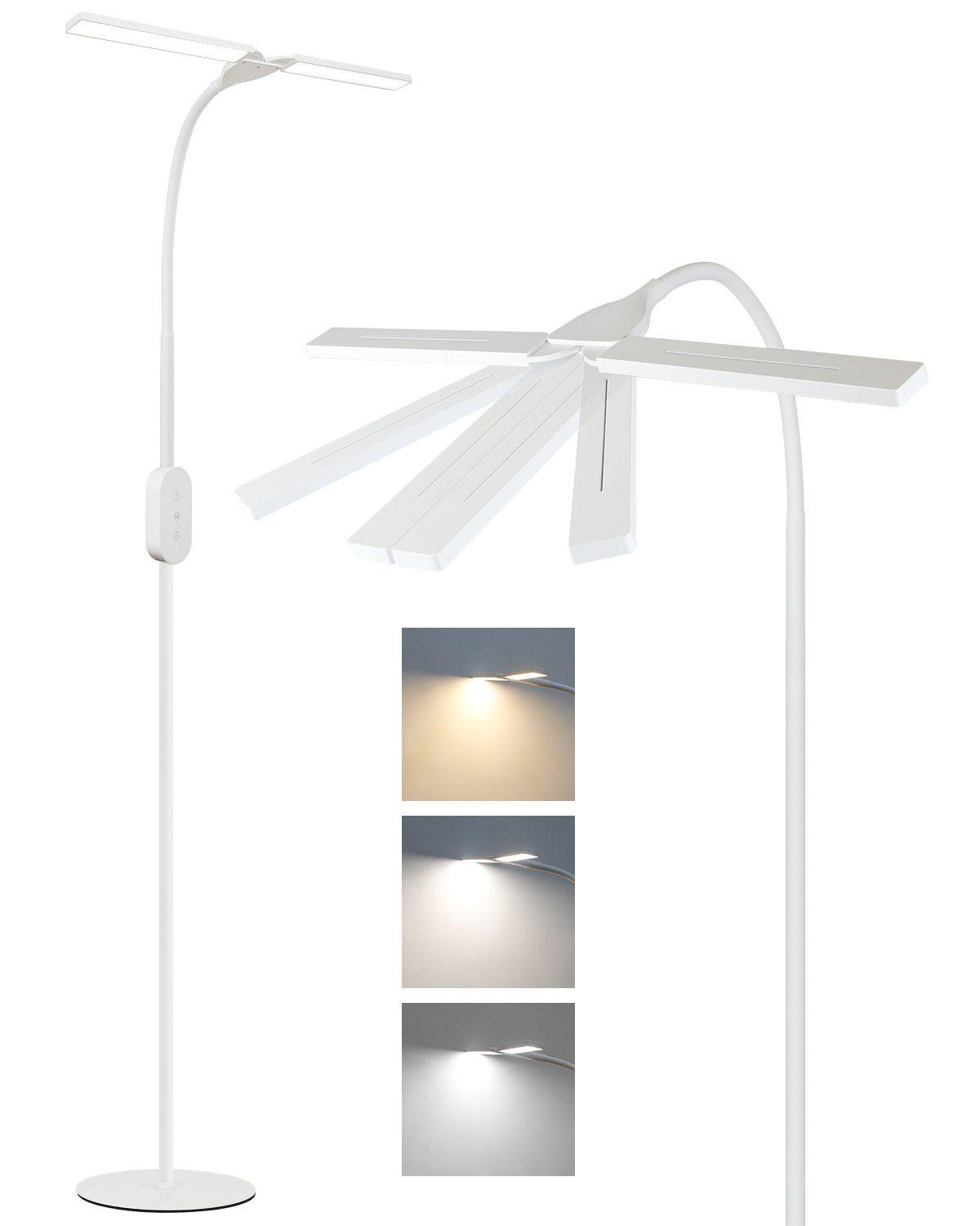 LED STEHLAMPE Glanzar 44/22/158 cm - Weiß, Metall (44/22/158cm) - ZMH
