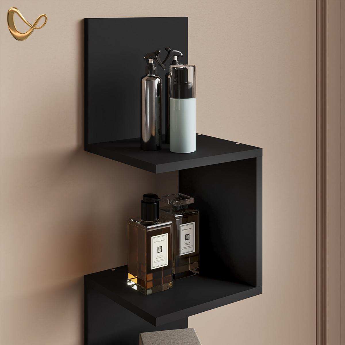 ECKREGAL Vesuvio Schwarz 28 x 116.4 cm 2er Set - Schwarz, Holzwerkstoff (28/116.4/28cm) - Livinity®