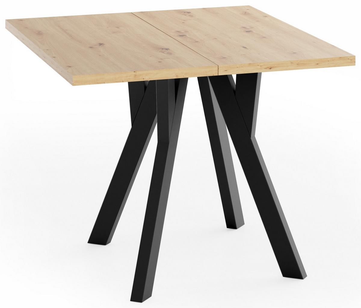 WFL GROUP TISCH Clover, Quadratisch, Ausziehbar, mit Schwarzen ...