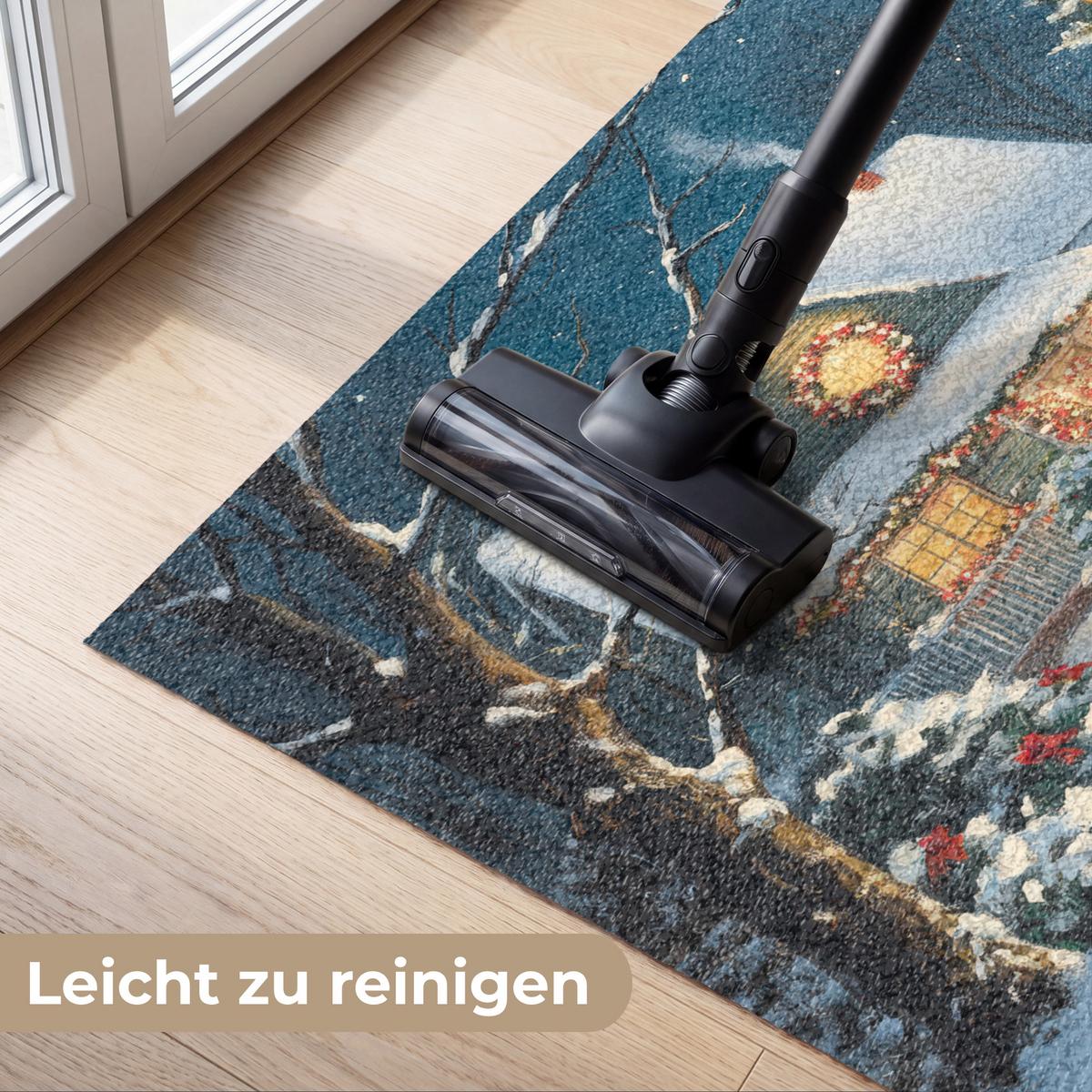 FUSSMATTE Weihnachten - Weihnachtsbaum - Winter - Zuhause - Schnee Schmutzfänger 120x80 cm - Multicolor, Kunststoff (120/0.4cm) - MuchoWow