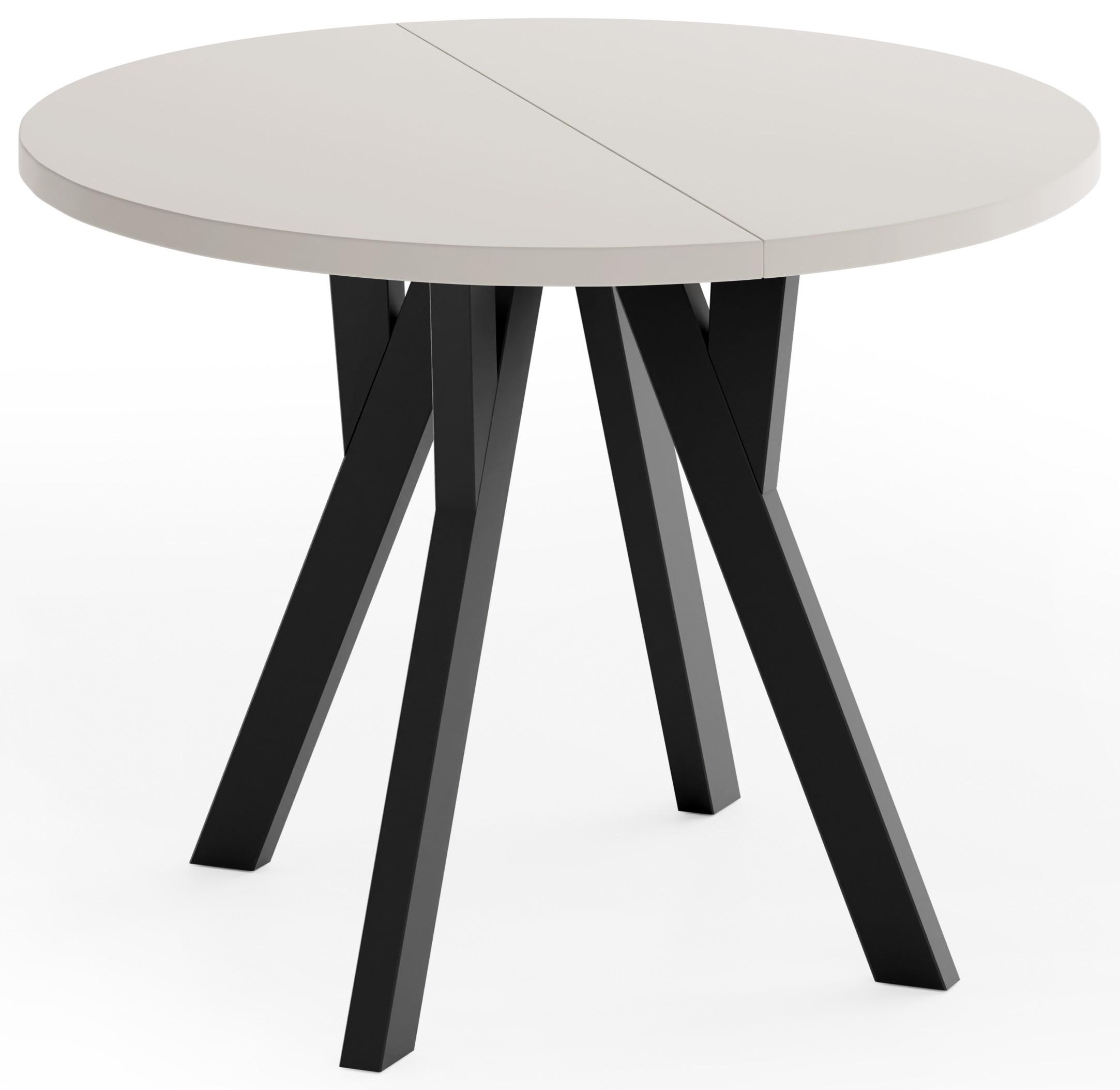 ESSTISCH Vero rund ausziehbar verlängerbar, Kaschmir 80-130/80/77 cm - Kaschmir/Beige, Holz/Holzwerkstoff (80/130/76.5cm) - WFL GROUP