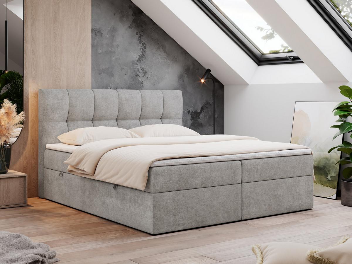 BOXBETT RICO 200/200 Hellgrau Struktur - H3 - Hellgrau, Holz/Textil (200/200cm) - MKS