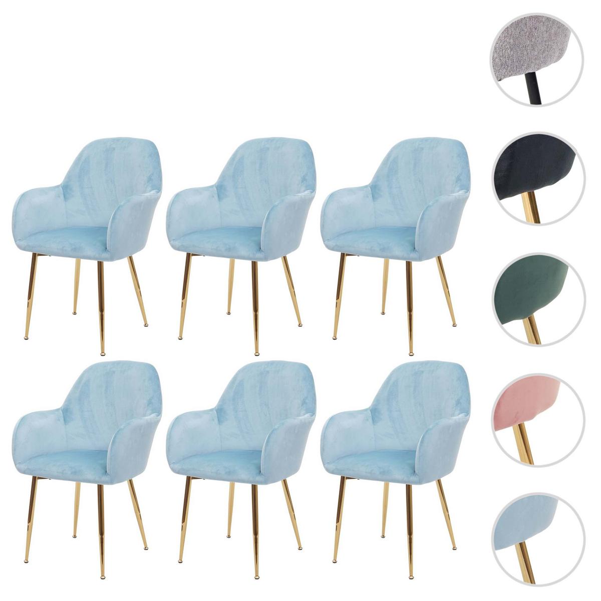 ESSZIMMERSTUHL Blau 6er-Set - Blau, Textil (57/83/57cm) - MCW