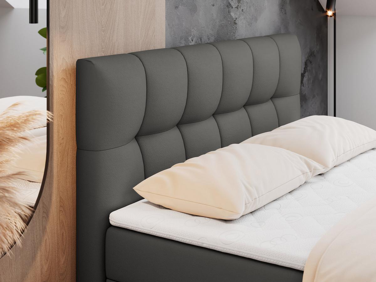 BOXBETT RICO 200/200 Dunkelgru Kunstleder - H3 - Dunkelgrau, Holz/Textil (200/200cm) - MKS