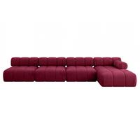 ECKSOFA modulares Sofa Razon-L3 - 380x160x70 cm Bordeauxrot Velours - Bordeaux, Holzwerkstoff/Textil (380/160cm) - ALTDECOR