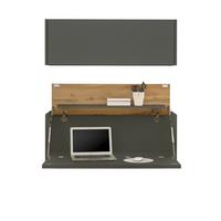 SEKRETÄR Set 2-teilig grau, Eiche Wotan 100 cm, Büromöbelkombination hängend mit Stauraum - Eiche Wotan/Grau, Holzwerkstoff (30/100/170cm) - Furn.Design
