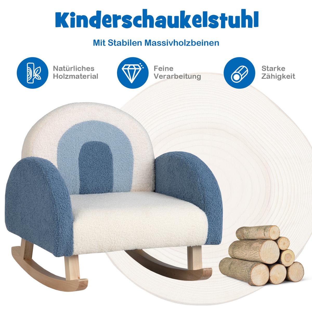 KINDERSOFA 51cm Blau - Blau, Textil (51/51/49cm) - COSTWAY