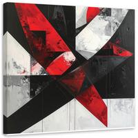 LEINWANDBILD 3D und geometrisch 40x40cm - Rot, Textil (40/40cm) - Feeby