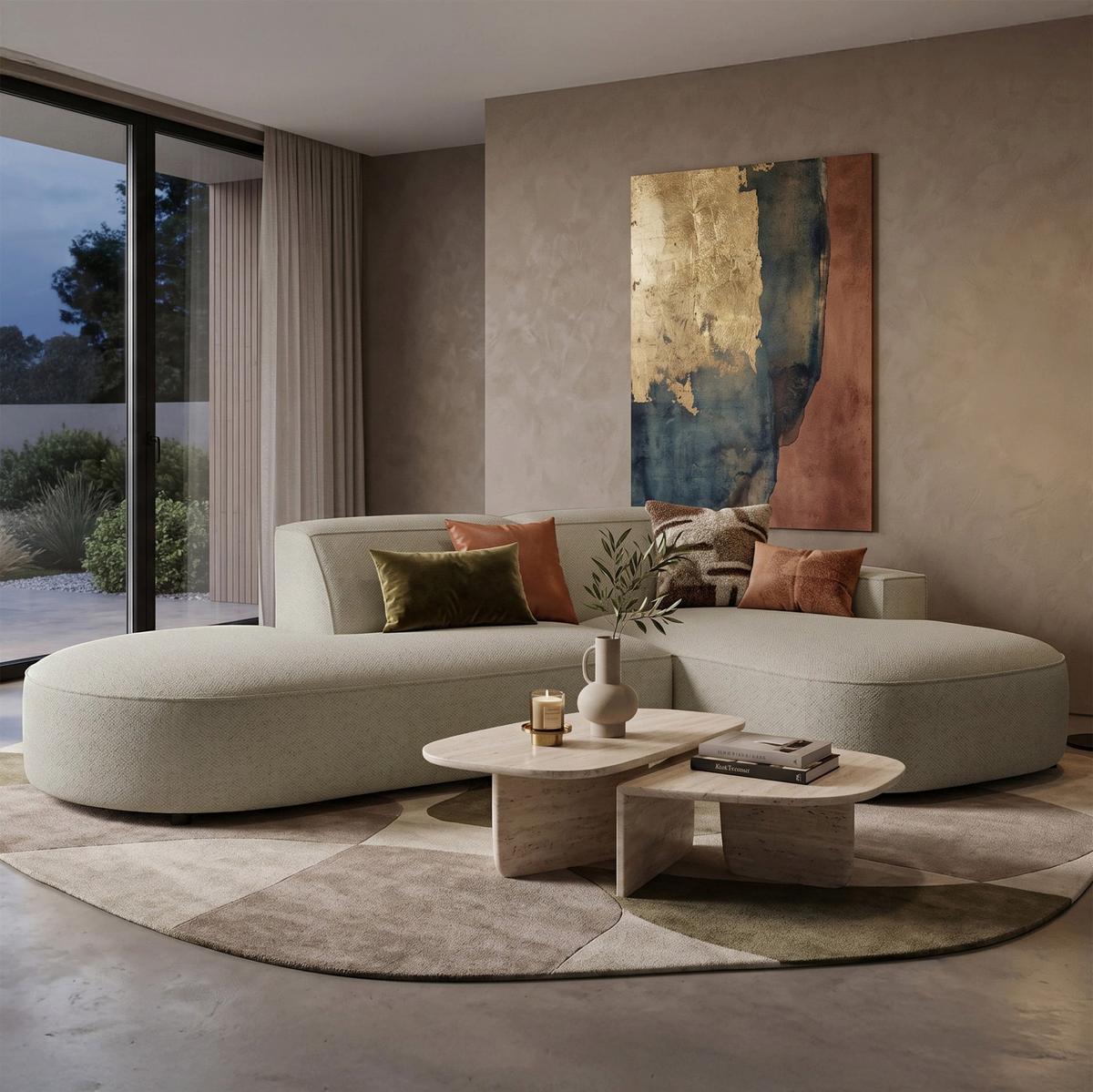 ECKSOFA Sallmo L-Form, 3-Sitzer, rechts 276 cm - Taupe/Schwarz, Kunststoff/Textil (276/166cm) - Selsey