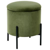 POUF Dunkelgrün Wenona - Dunkelgrün/Schwarz, Textil (37/40/37cm) - Beliani