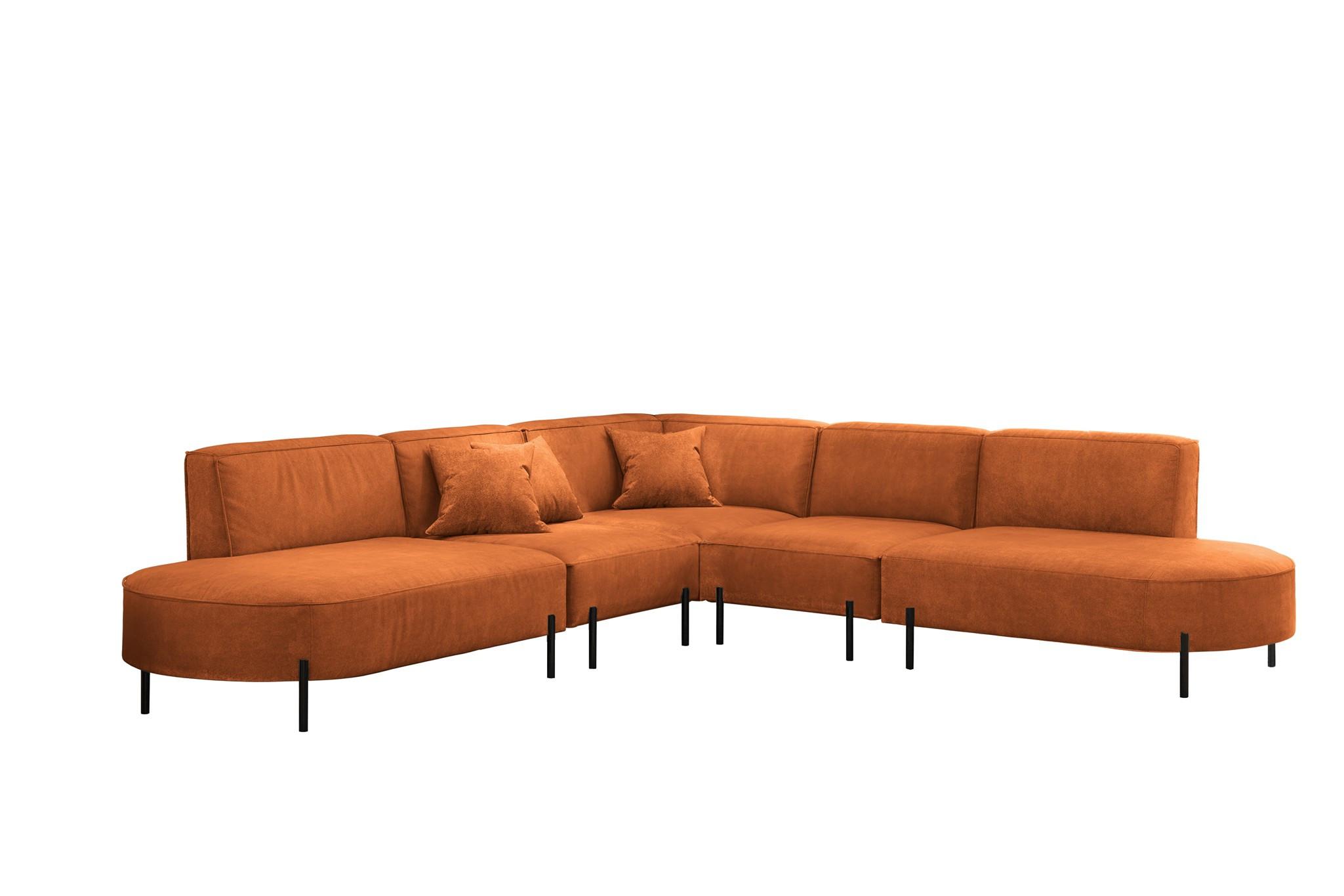 ECKSOFA Valencia - Rot, Holzwerkstoff/Textil (303/303cm) - Fun Möbel