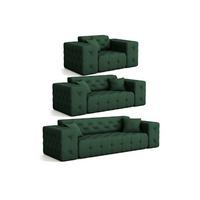 SOFASET Chantal - Grün, Holzwerkstoff/Textil (251/78/96cm) - Fun Möbel