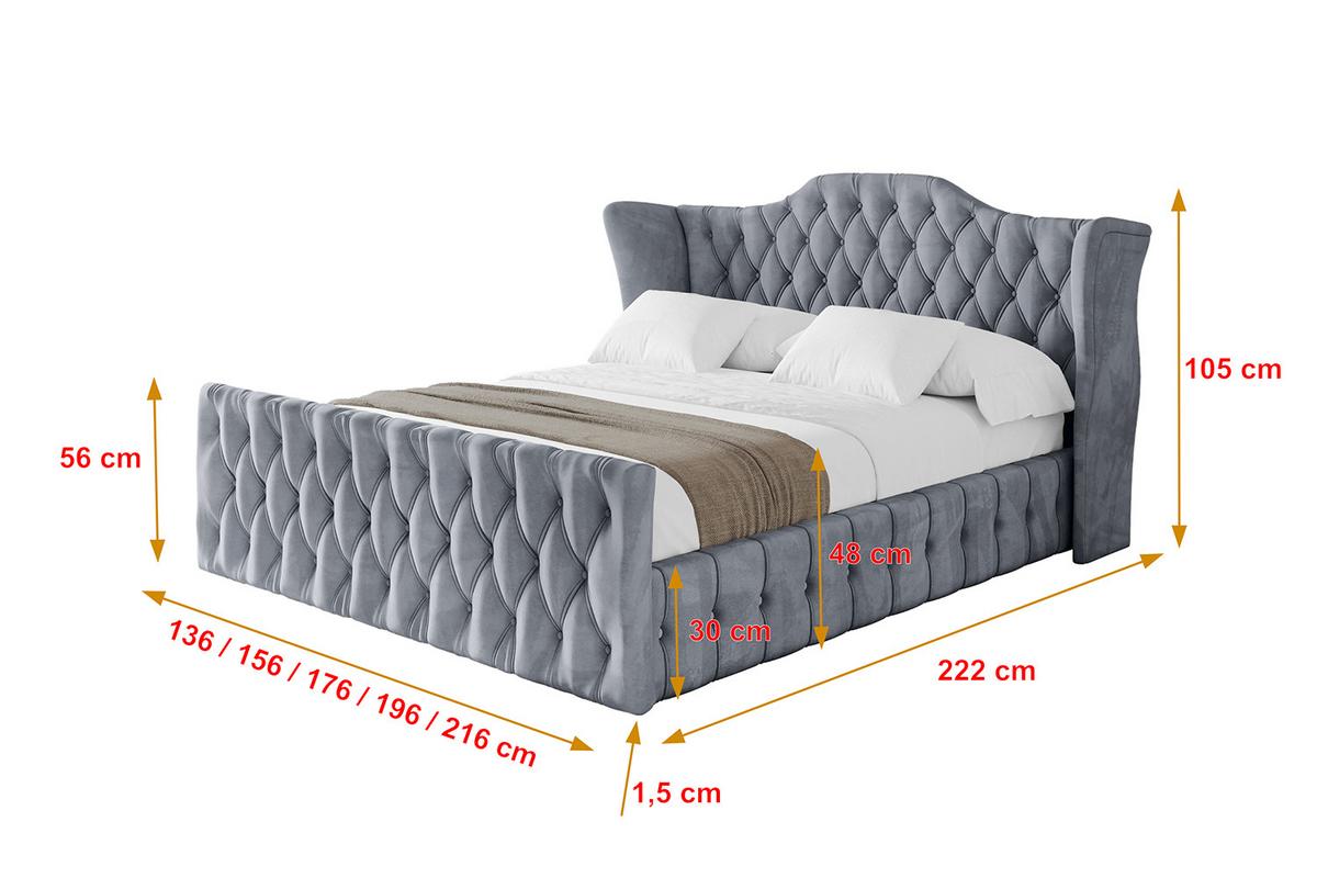 POLSTERBETT mit Bettkasten, Fußteil und Lattenrost, Boxbett mit Matratze H3/H4 - MODY-Z 120x200 Grau - Grau, Holzwerkstoff/Textil (120/200cm) - ALTDECOR