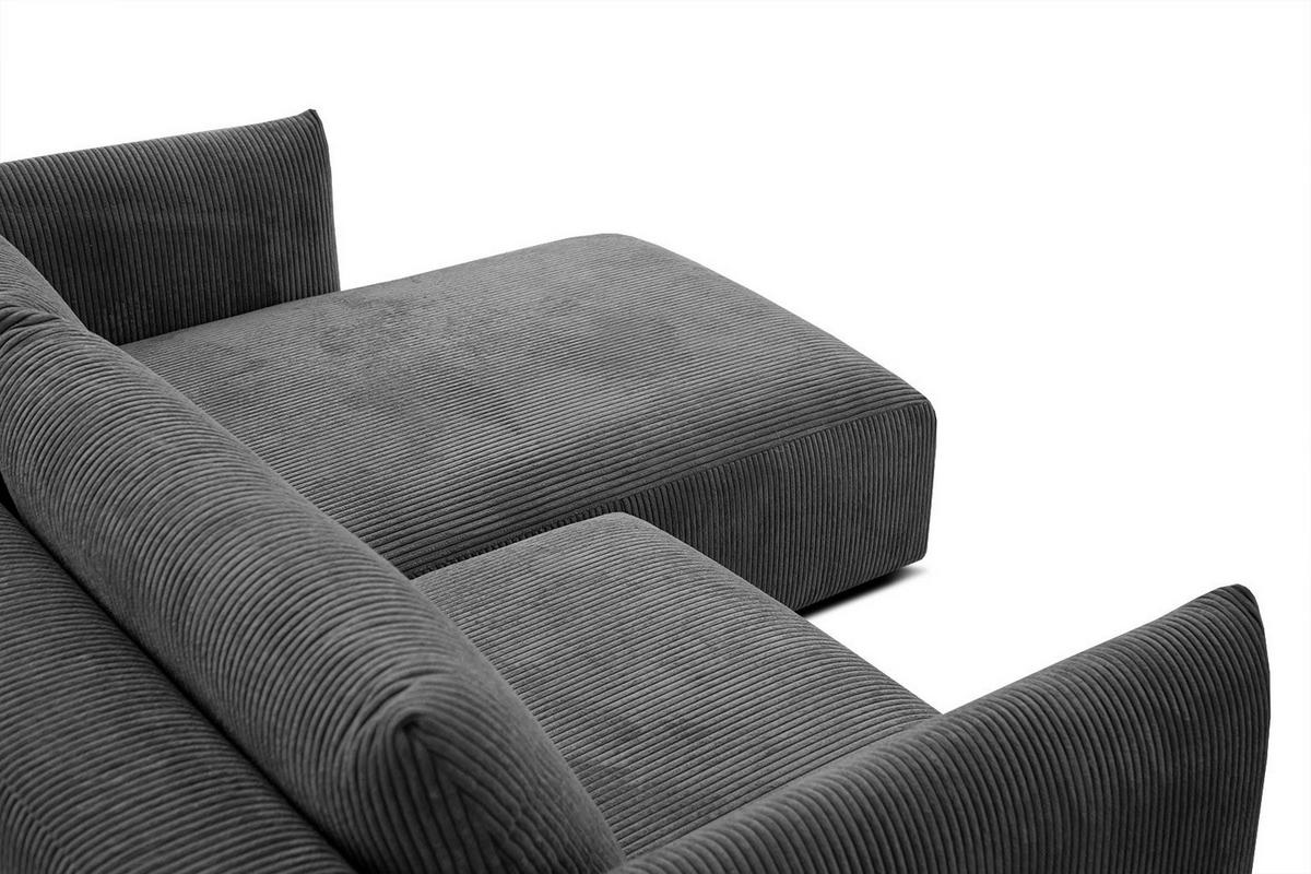 ECKSOFA TAUER 3-Sitzer, dunkelgrau - Dunkelgrau/Schwarz, Holzwerkstoff/Kunststoff (206/173cm) - Wozimo