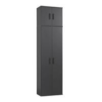 MEHRZWECKSCHRANK Der Extralange - Anthrazit/Schwarz, Holzwerkstoff (60/230/34cm) - Mokebo