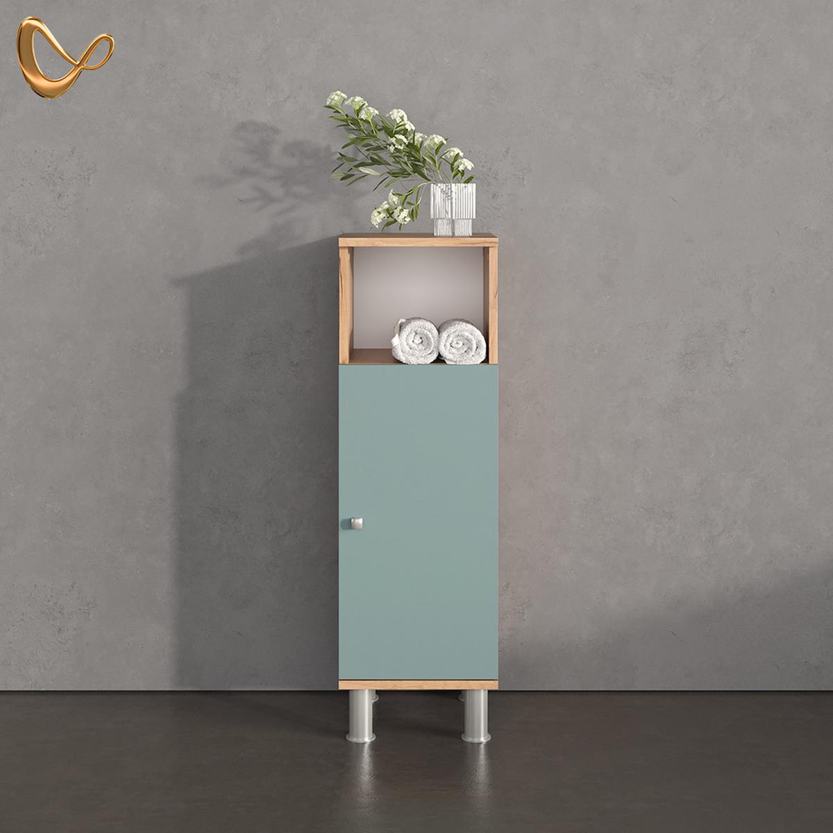 MIDISCHRANK Fucino Grün 30 x 95 cm - Grün, Holzwerkstoff (30/95/30cm) - Livinity®