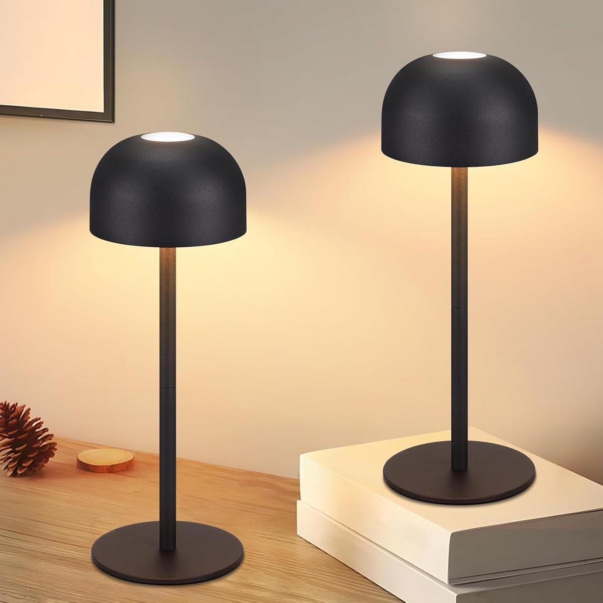 TISCHLAMPE Brilmarb 9/9/25 cm （2er-set） - Schwarz, Kunststoff/Metall (9/9/25cm) - ZMH