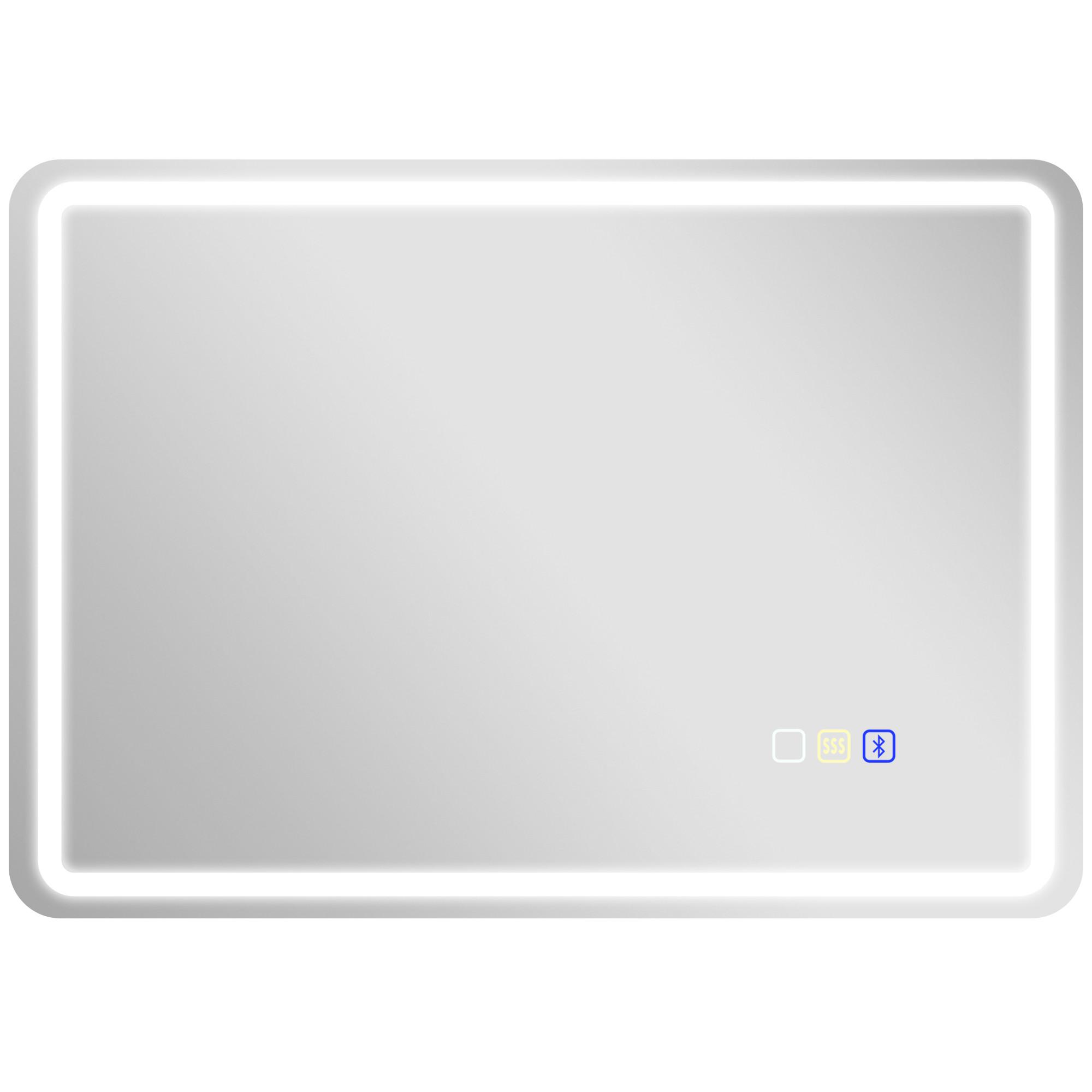 BADEZIMMERSPIEGEL mit LED-Beleuchtung, Anti-Beschlags-Pad, 3 verstellbare Farben - Silberfarben, Glas (50/3.5/70cm) - HOMCOM