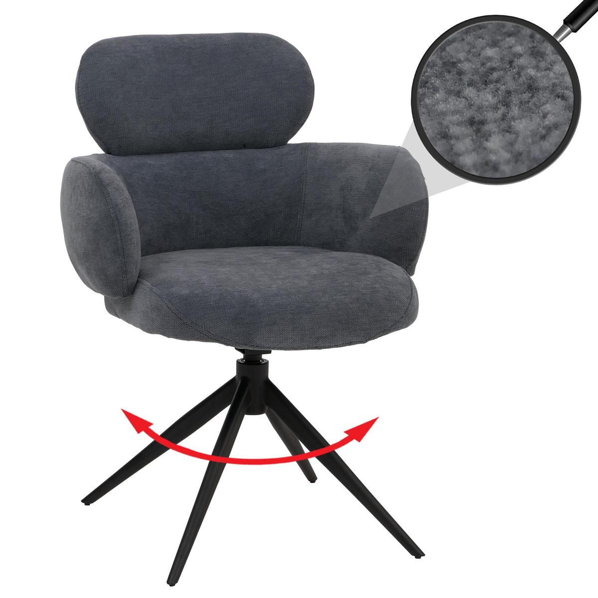 ESSZIMMERSTUHL Grau, Blau - Blau/Blaugrau, Textil (61/86/69cm) - MCW