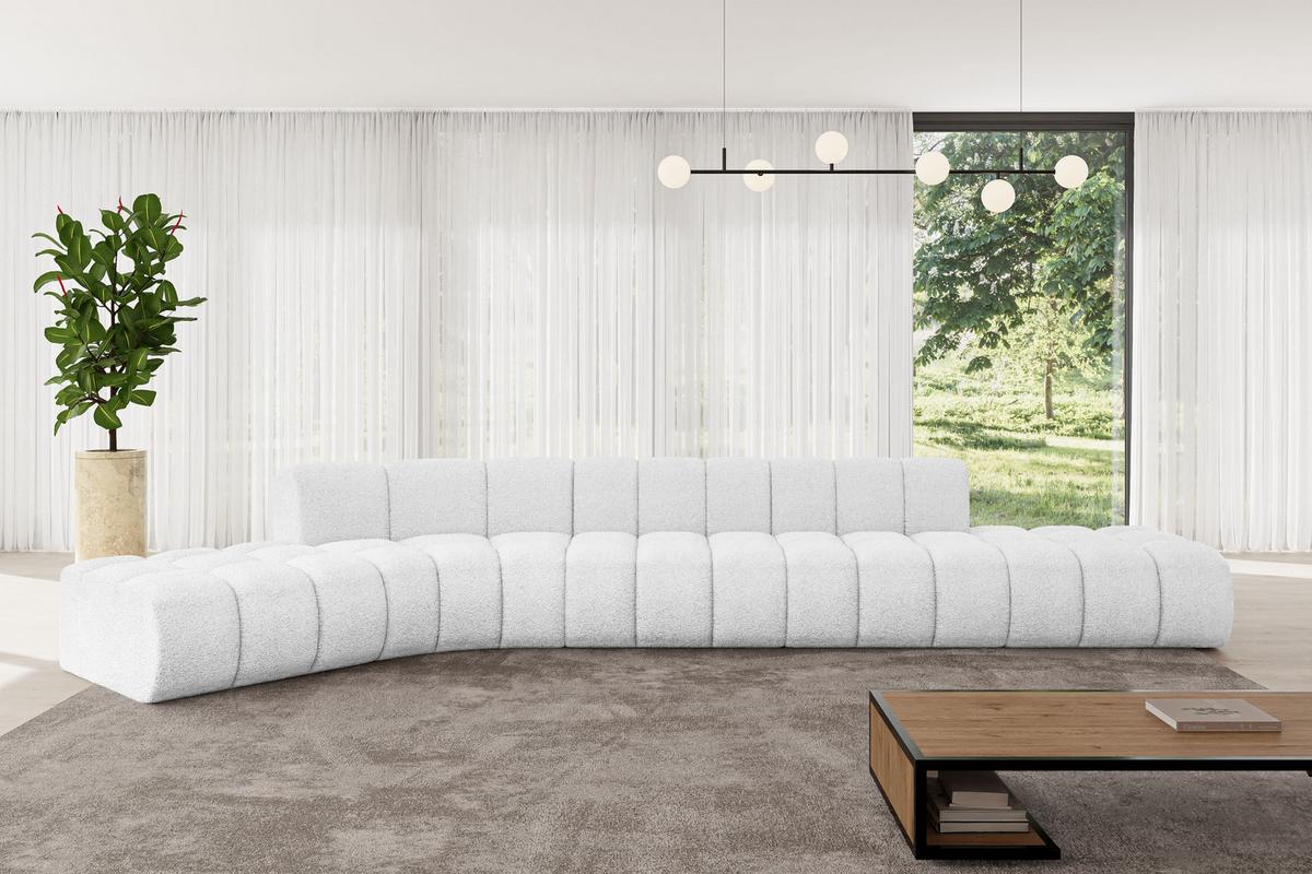 ECKSOFA modulares Sofa Solven-L2 - 471x174x70 cm Weiß - Weiß, Holzwerkstoff/Textil (471/174cm) - ALTDECOR
