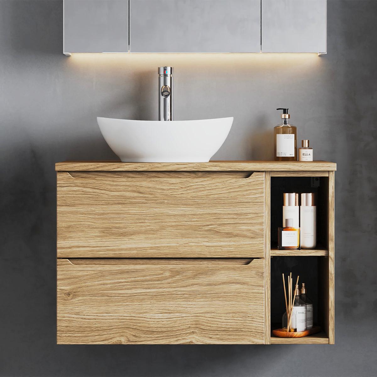 WASCHTISCHUNTERSCHRANK 80.6cm Viggo Holz - Braun, Holzwerkstoff (80.6/52.2/46.5cm) - Petits-meubles