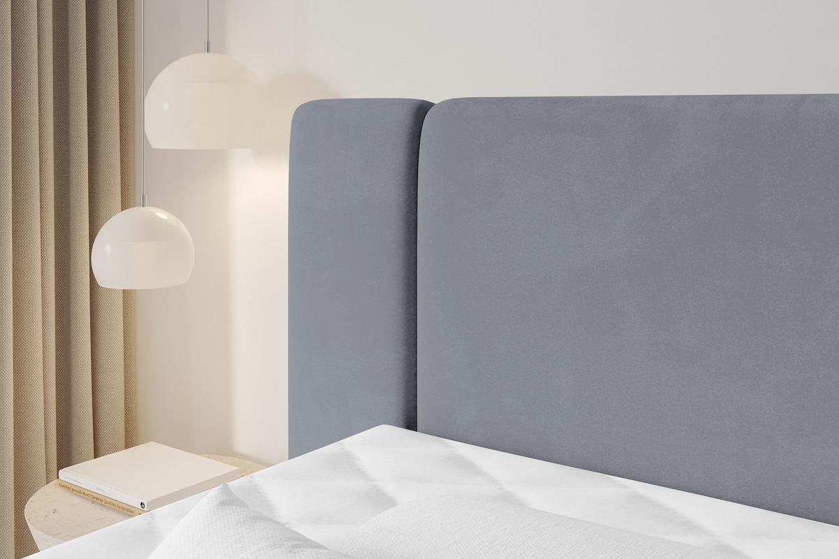 BOXSPRINGBETT mit Matratze H3/H4 - EVON KING Zanozek - 180x200 cm Grau - Grau, Holzwerkstoff (180/200cm) - ALTDECOR