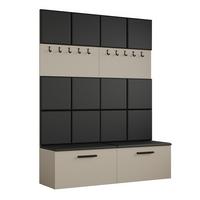 GARDEROBENSCHRANK MODULO 161,2/204/40 cm Modern Garderobe-Set Kaschmir - Kaschmir/Schwarz, Holzwerkstoff (161.2/204/40cm) - MASSENO