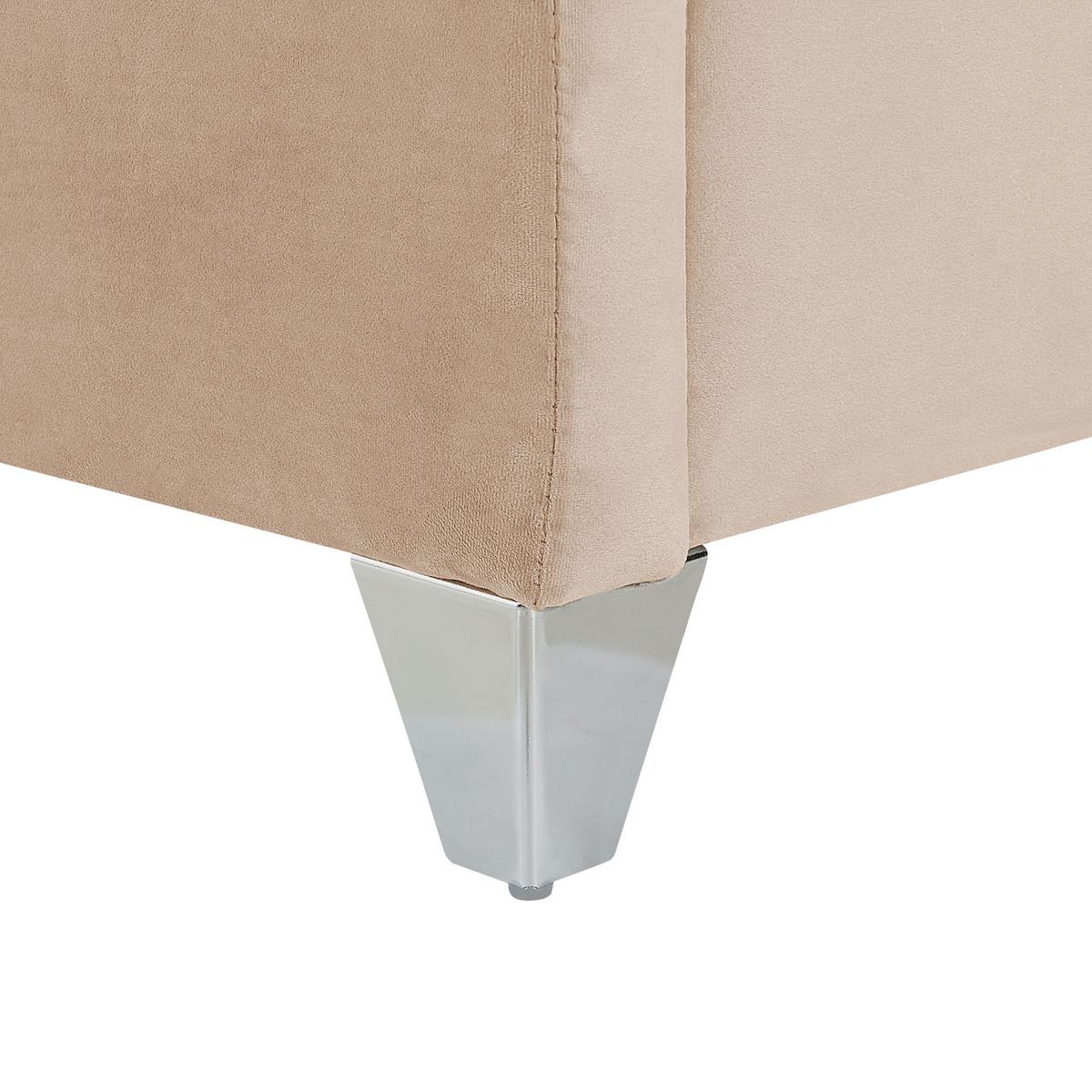 POLSTERBETT 160/200cm Beige Lubbon - Beige, Textil (160/200cm) - Beliani