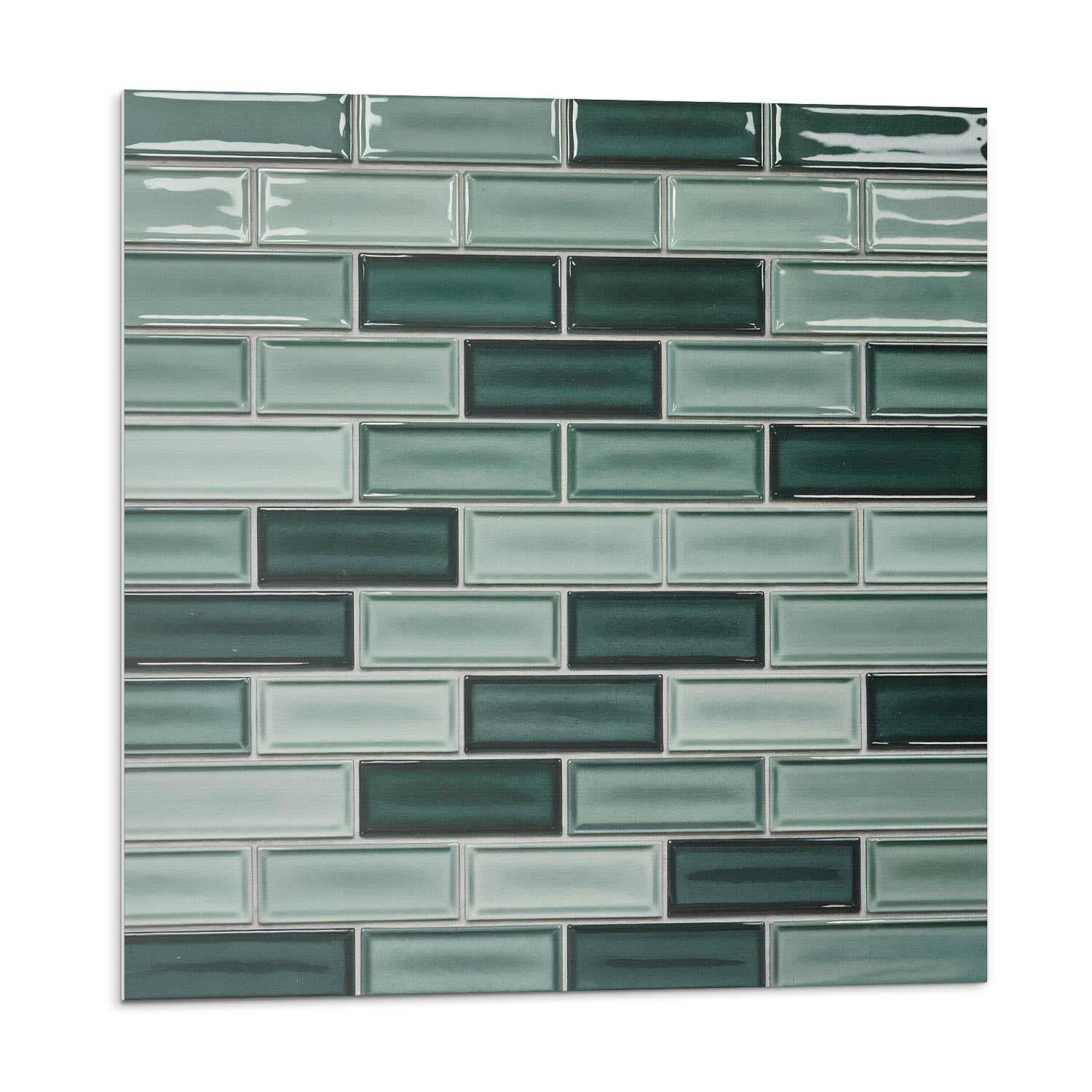 WANDPANEEL 20 Stück 20x20 cm selbstklebend Brivido - Grün, Kunststoff (20/1.6/20cm) - Wallfluent