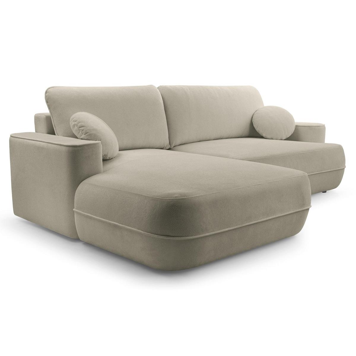 ECKSOFA Fuerro Hellbraun Strukturstoff - Hellbraun/Schwarz, Kunststoff/Textil (260/168cm) - Selsey