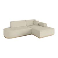 ECKSOFA Ottomane Rechts IREA-L1 - 232x165x80 cm Beige - Hellbraun/Creme, Holzwerkstoff/Textil (232/165cm) - ALTDECOR