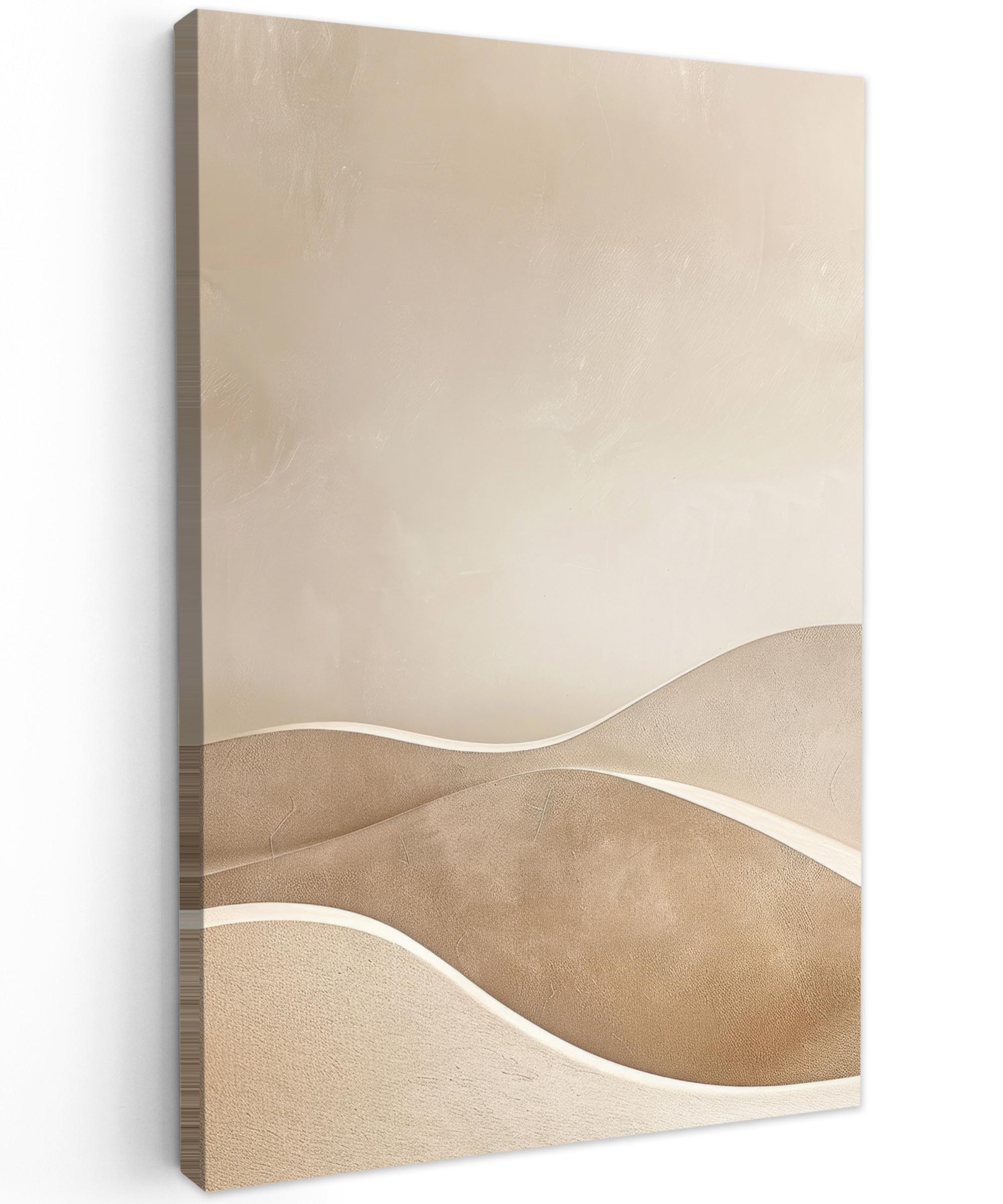LEINWANDBILD Beige - Natur - Abstrakt - Modern Deko Groß 90x140 cm - Beige, Textil (90/140cm) - MuchoWow