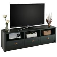 TV-LOWBOARD grün 158 x 47 cm, TV Unterteil im Landhaus-Stil - Chromfarben/Schwarz, Holzwerkstoff/Kunststoff (158/47/43cm) - Furn.Design