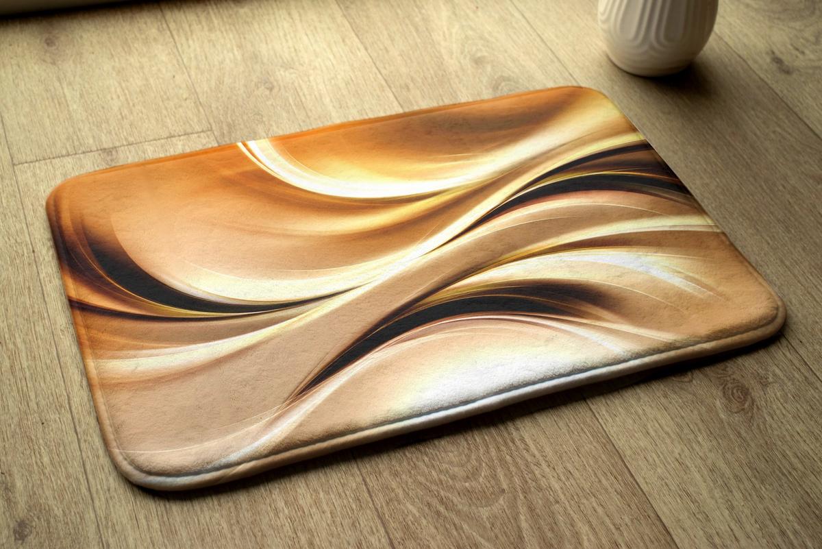 BADTEPPICH 90x60 cm Gold Abstraktion - Bernsteinfarben, Textil (90/60cm) - TULUP